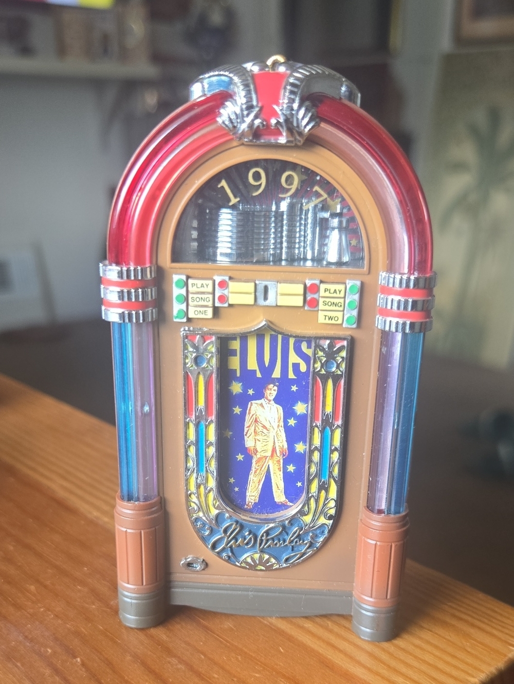 Elvis Jukebox Collectible Figurine - Red, Blue, Gold